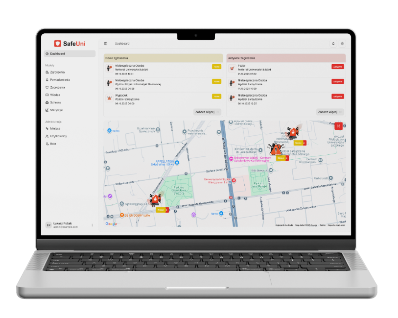 Panel administracyjny SafeUni
